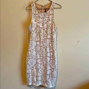 Cream mesh short dress